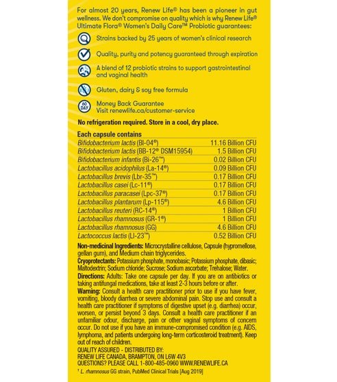 Renew Life Ultimate Flora® Women’s Daily Care™ Probiotic 25 Billion 30 Veg Capsules - Image 2