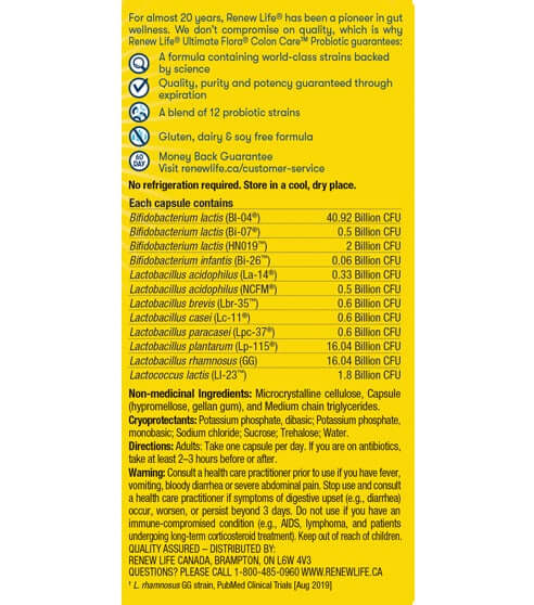 Renew Life Ultimate Flora Colon Care 80 Billion 30 Veg Capsules - Image 2