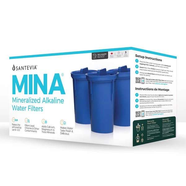 Santevia MINA Mineralized Alkaline Water Filters 3 Packs