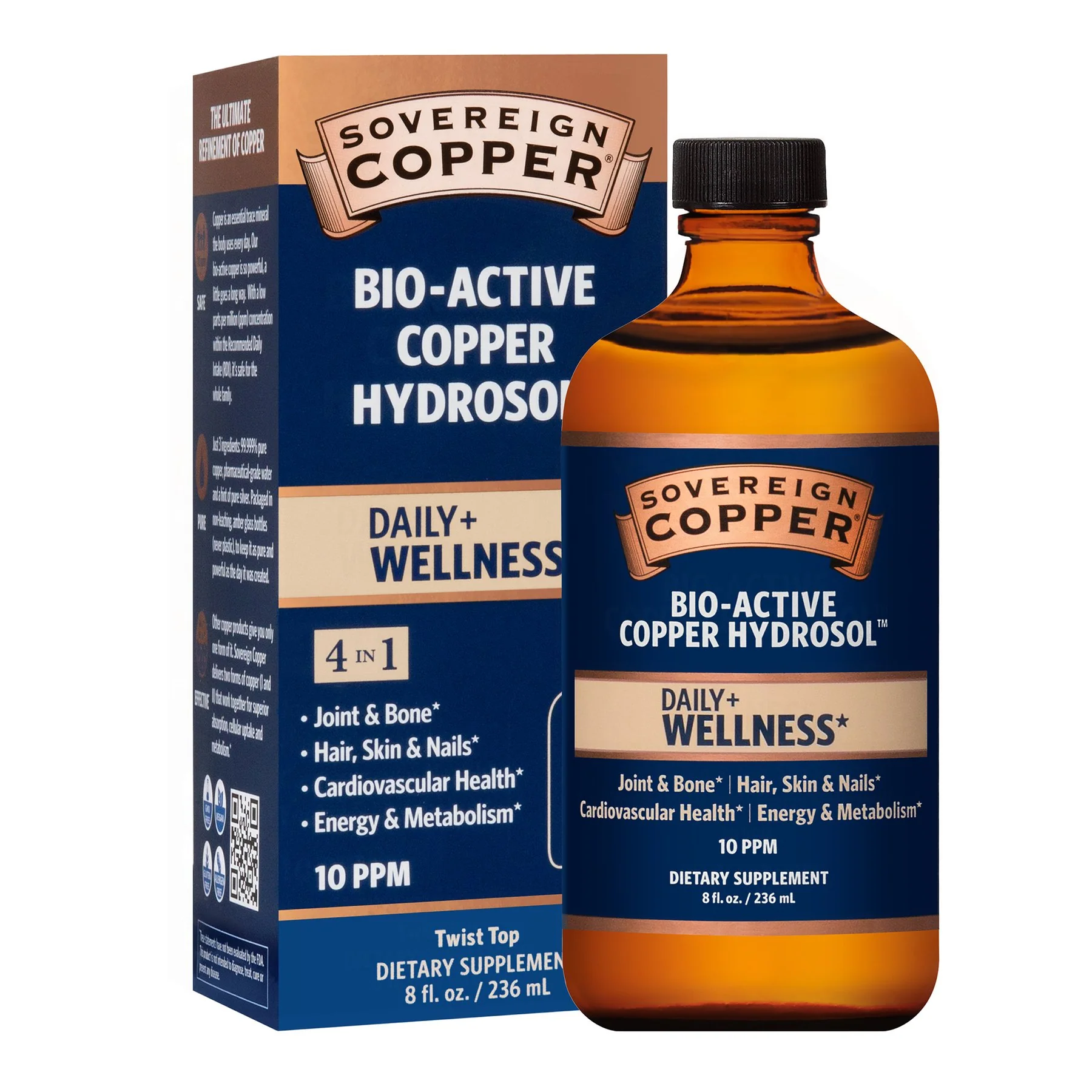 Sovereign Copper Bio-Active Copper Hydrosol Liquid 10PPM 236mL - Image 2