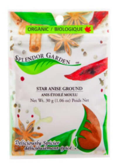 Splendor Garden Organic Star Anise Ground 30 Grams