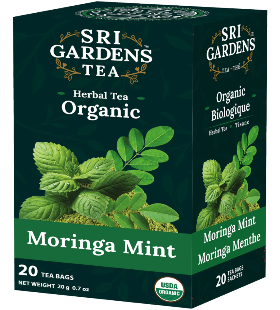 SRI Gardens Organic Moringa & Mint 20 Tea Bags