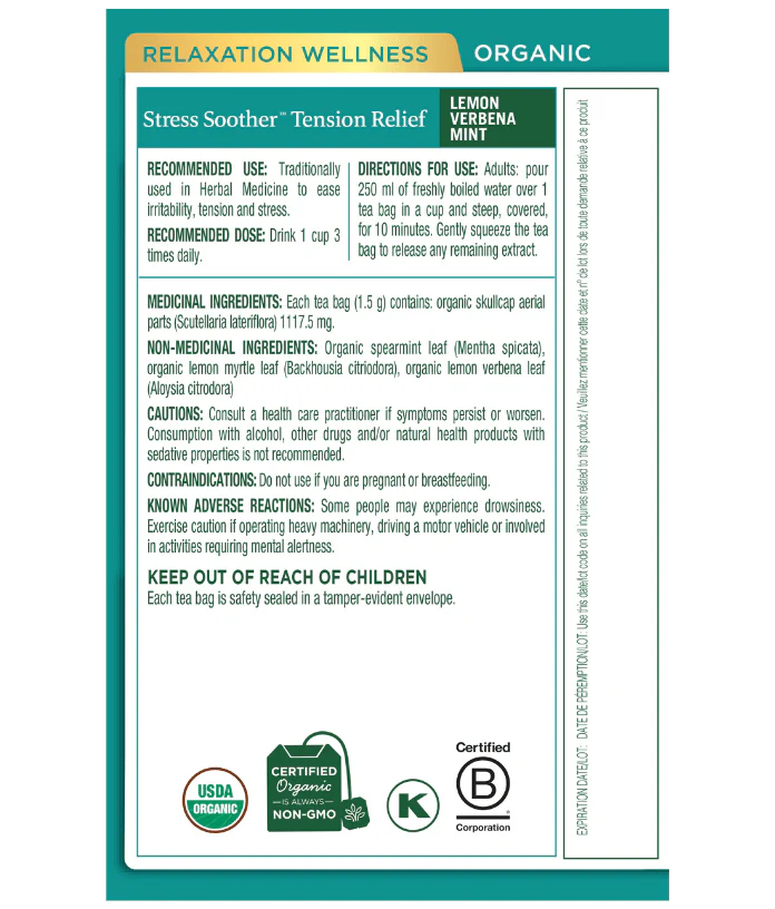 Traditional Medicinals - Organic Stress Soother & Tention Relief Tea, 16 Bags - Image 3