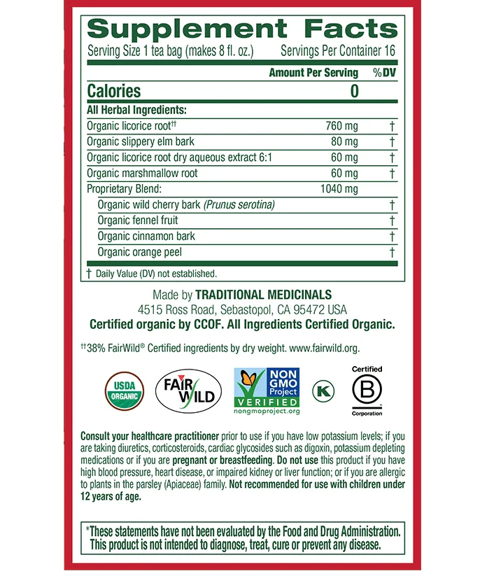 Traditional Medicinals - Organic Throat Coat® Tea, 16 Bags - Image 4