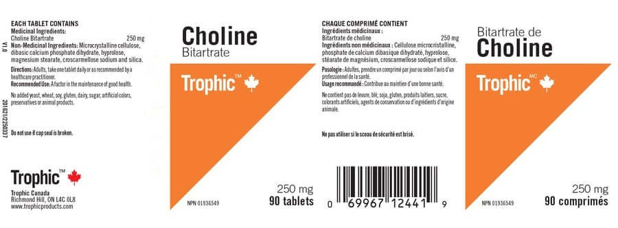 Trophic Choline 90 Tablets - Image 3