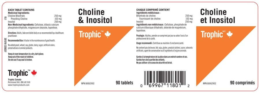 Trophic Choline & Inositol 180 Tablets - Image 3