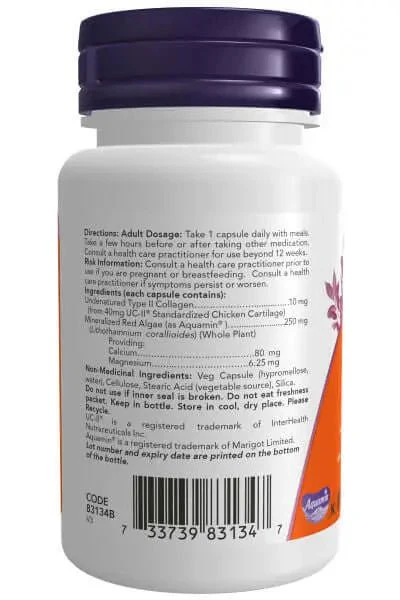 Now UC-II® Undenatured Collagen 40 mg 60 Veg Capsules - Image 3