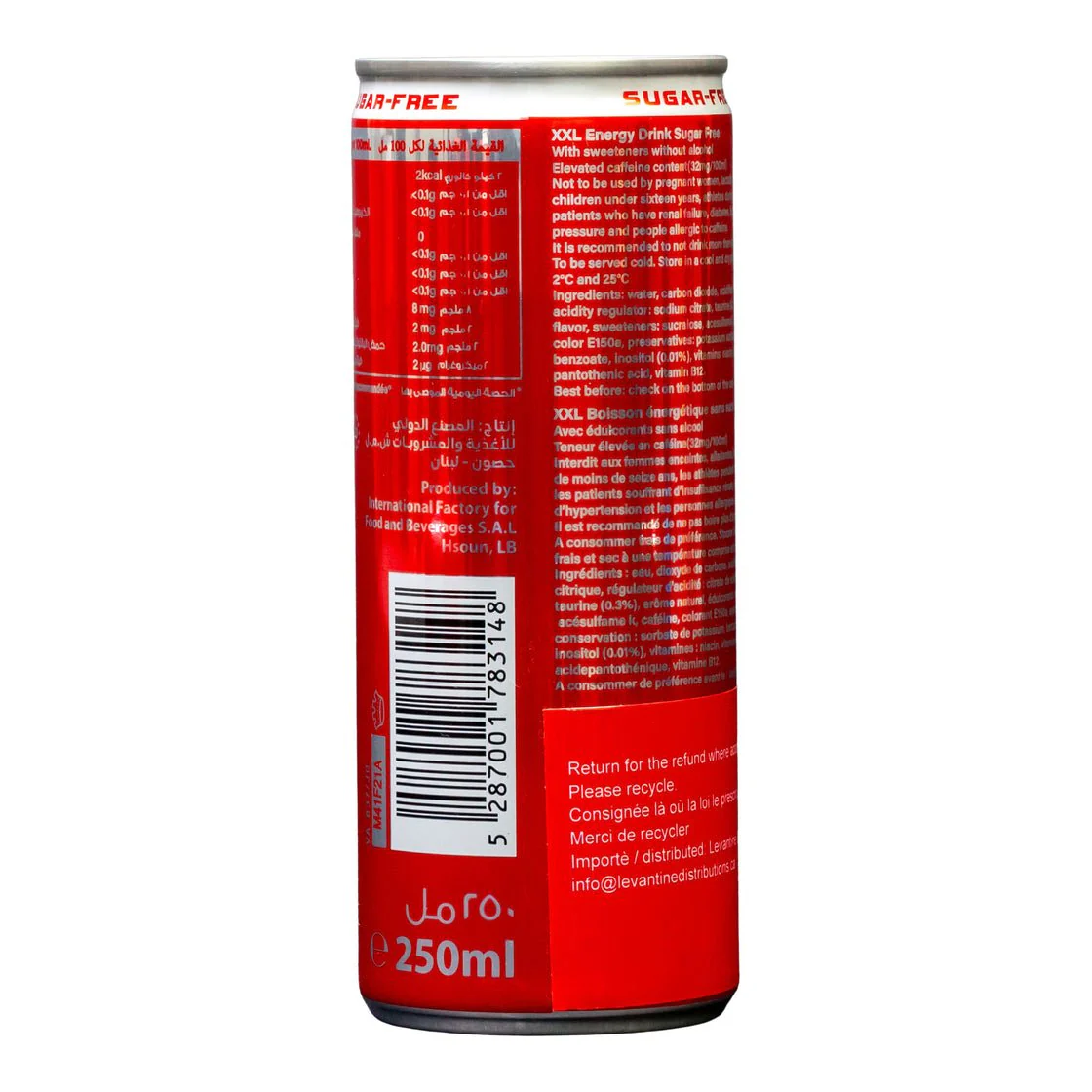XXL Energy - Sugar-Free Energy Drink 250mL - Image 2