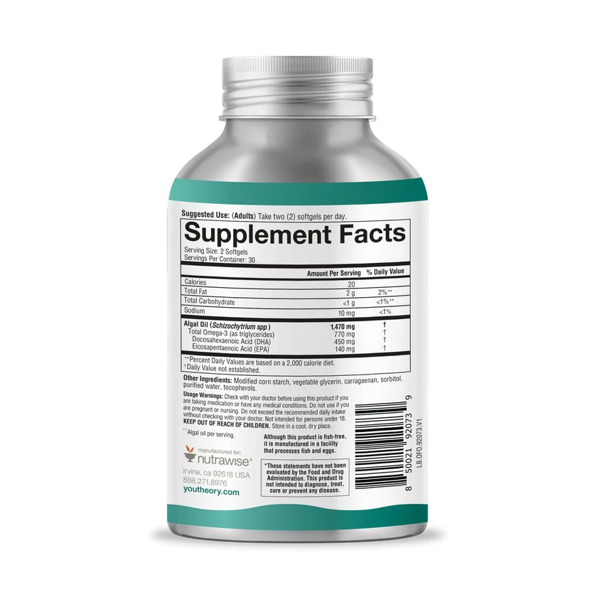 Youtheory Ocean Friendly Omega 60 Vegan Softgels - Image 2