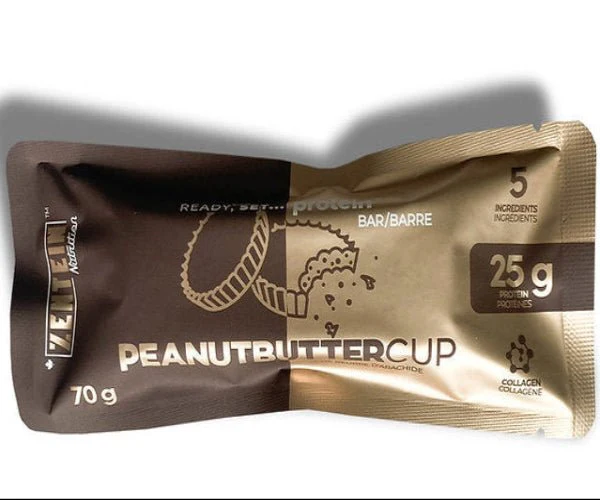 Zentein Nutrition Collagen Protein Bar 65 Grams, Peanut Butter Cup Flavour
