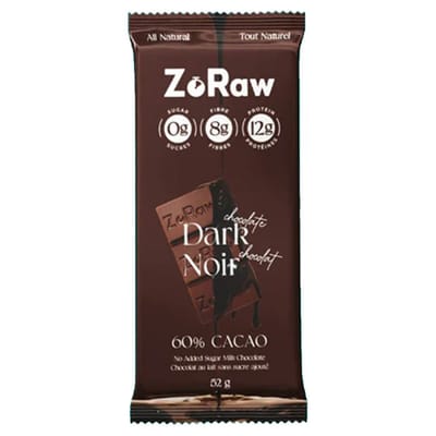 ZoRaw 60% Dark Chocolate Bar with Protein 52 Grams - Image 2